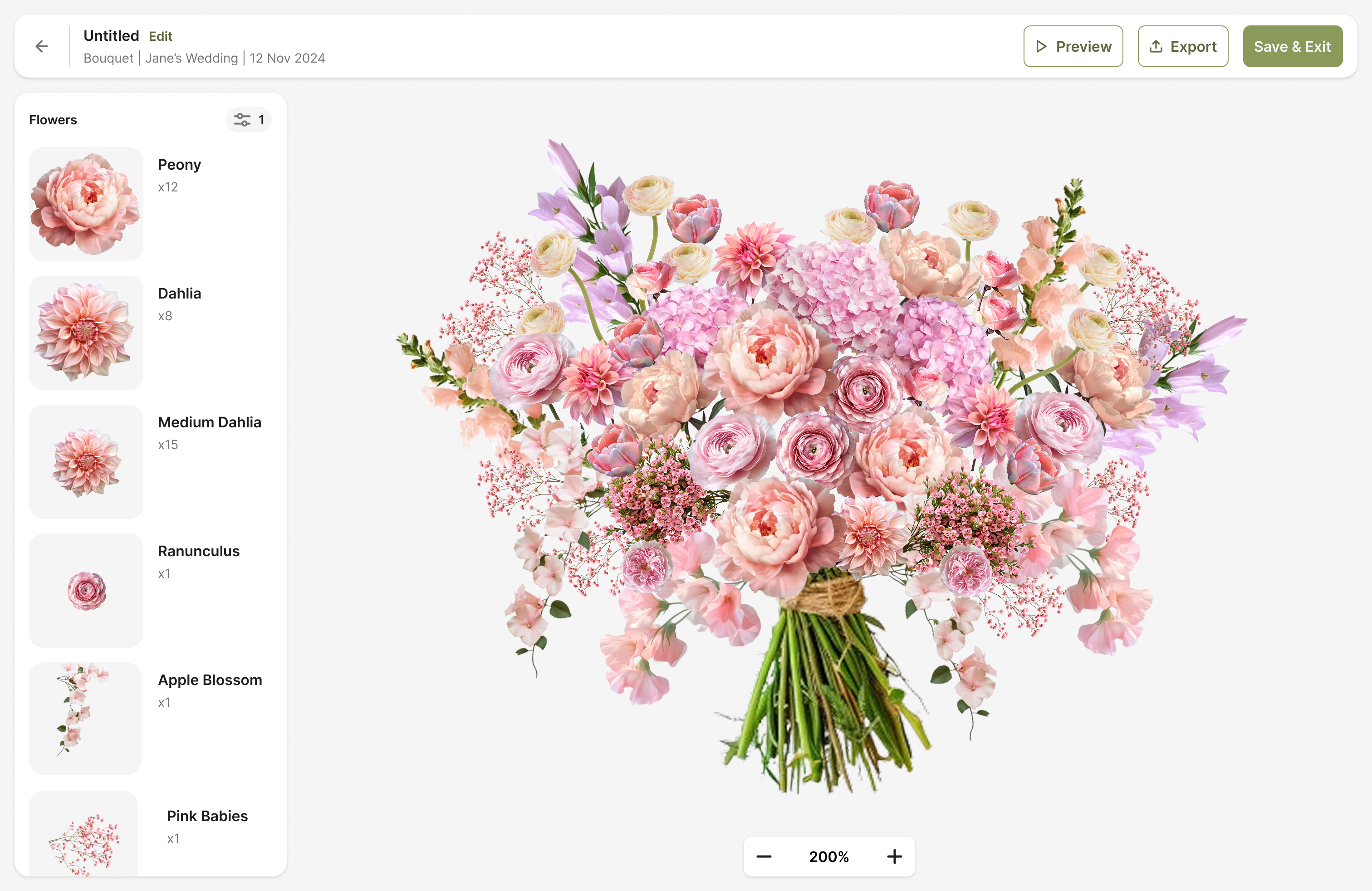 Updated BloomVision bouquet design