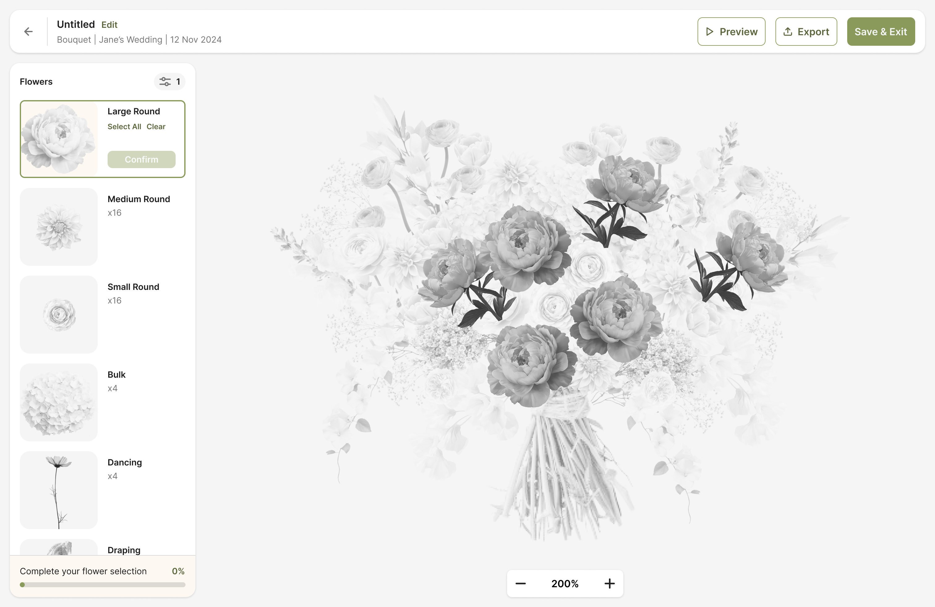 Choosing flowers to change in BloomVision