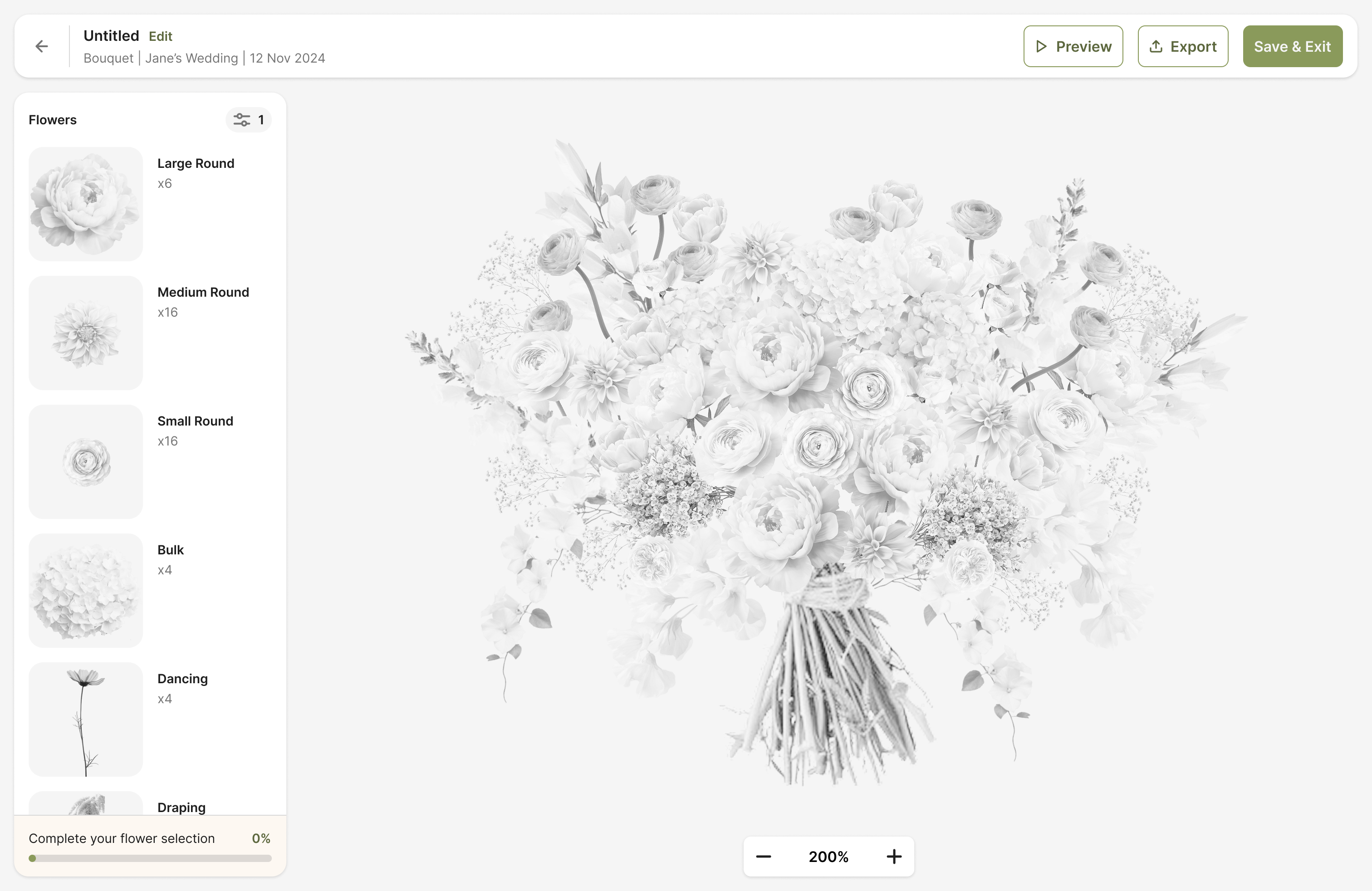 Default BloomVision bouquet design