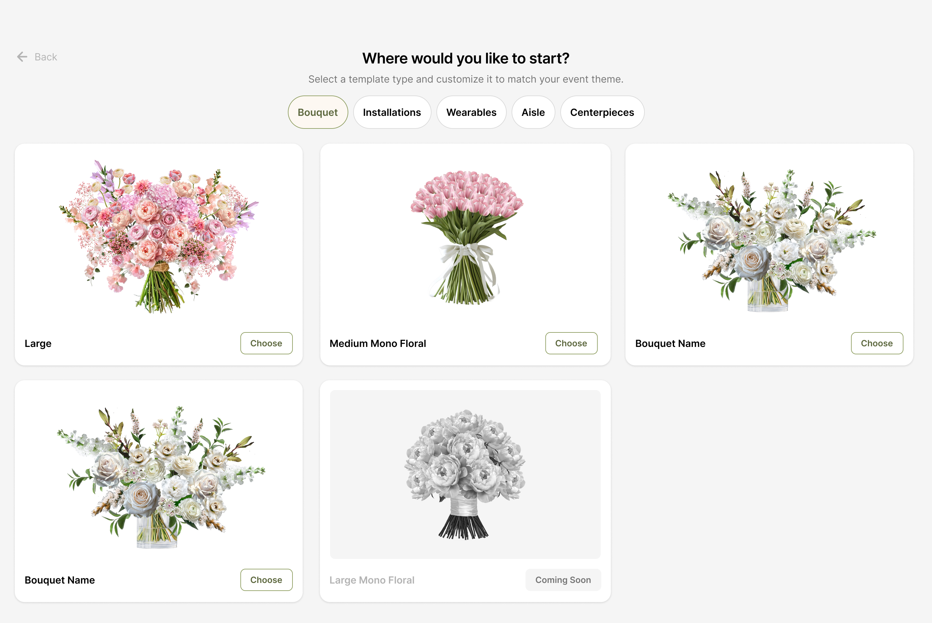 Choosing a BloomVision design template