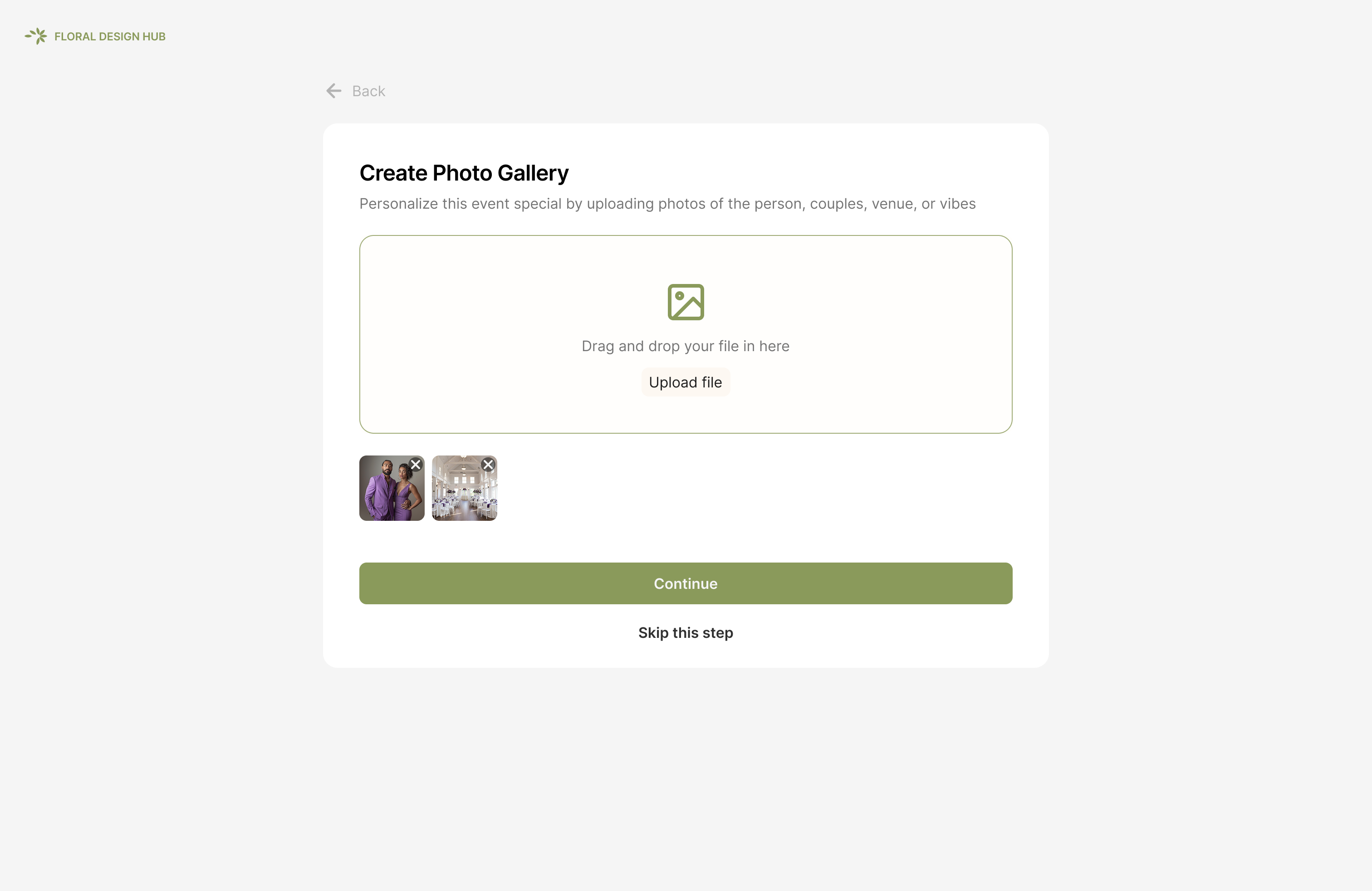 Uploading a floral inspiration photo