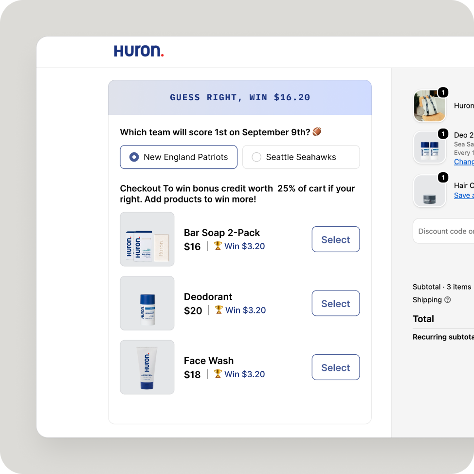 Huron checkout experience