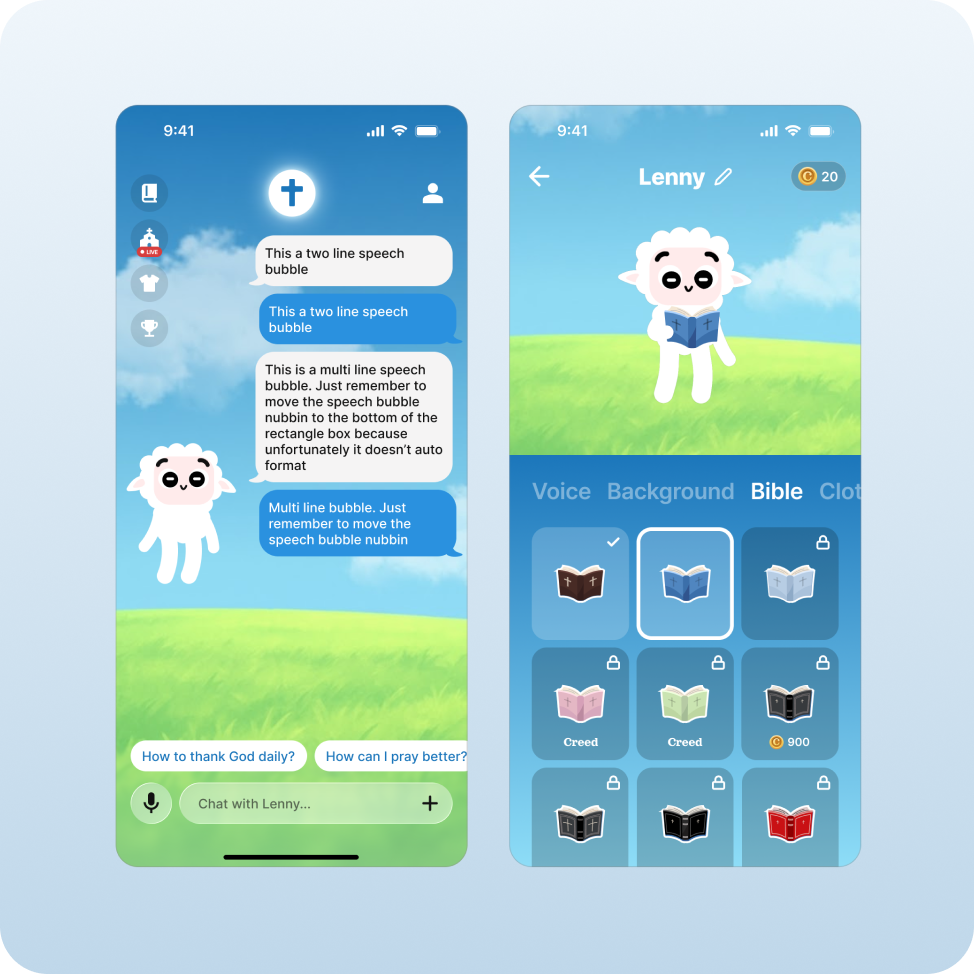 Lenny learning app screens